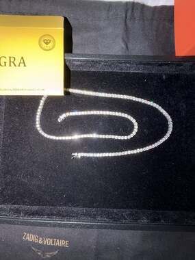 GRA Certified Moissanite Tennis Necklace 20 Inch